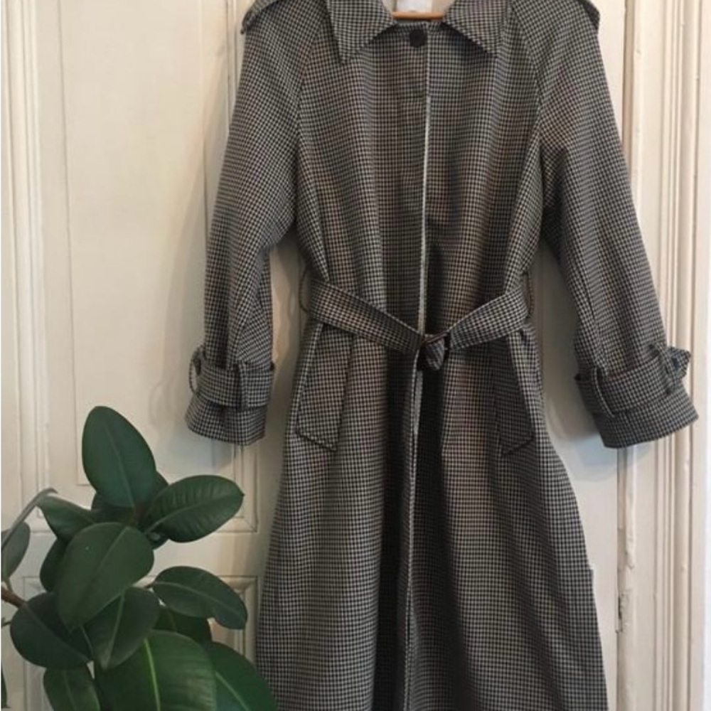 Sandro Classic Houndstooth Trench Coat